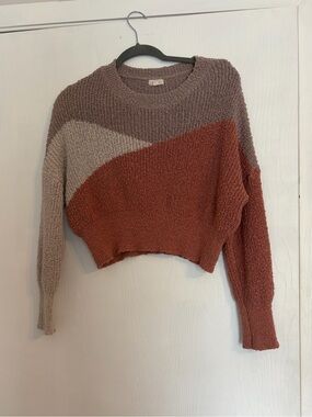 Color Block Cropped Sweater from debut